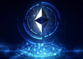 Ethereum digital currency, futuristic digital money, gold techno