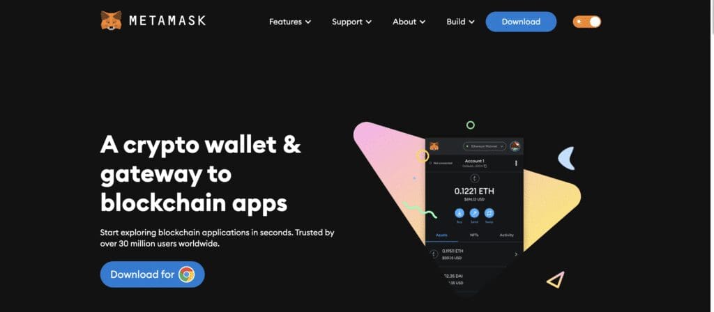 metamask site visiual