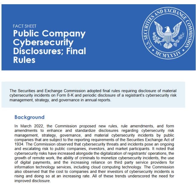 SEC Implements Cyberattack Disclosure Rules - What It Means For Listed Crypto Firms