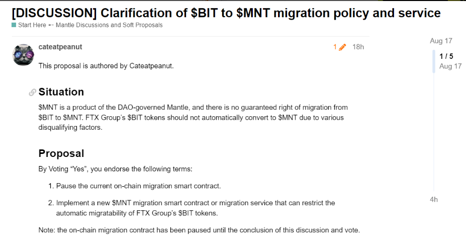 Mantle Stops FTX From Converting 43 Million Dollars In BIT To MNT