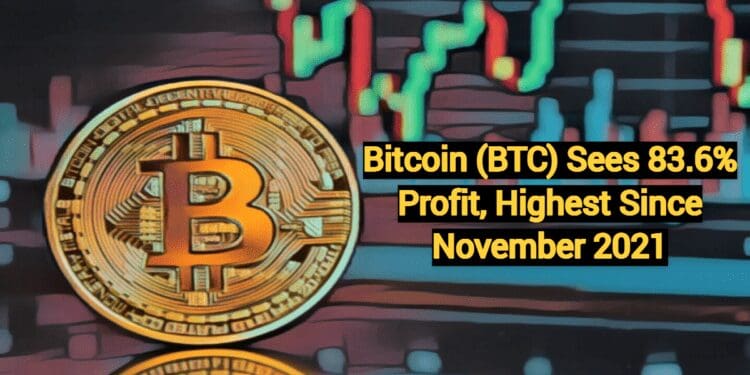 Bitcoin (BTC) Sees 83.6% Profit, Highest Since November 2021