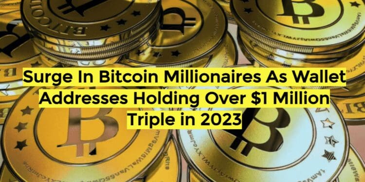 Surge In Bitcoin Millionaires As Wallet Addresses Holding Over $1 Million Triple in 2023
