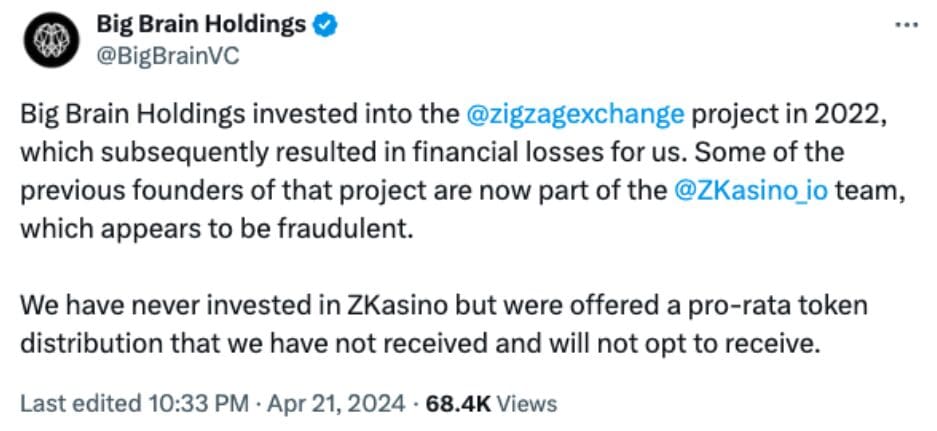 ZKasino Scam Suspect Arrested, $12.2M Confiscated by Dutch Authorities