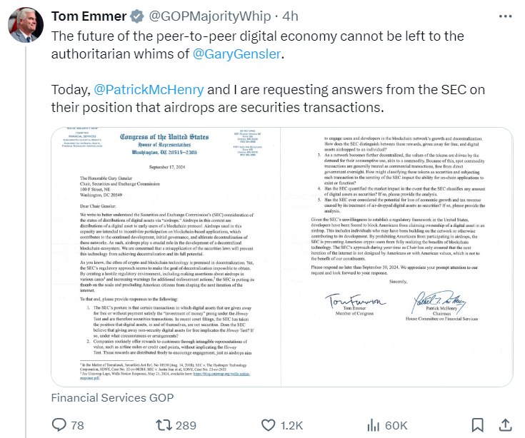SEC's Gensler Gives Deadline to Clarify Airdrop Rules